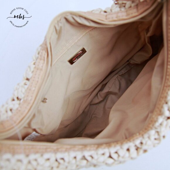 NWT Talbots Straw Shoulder Bag Beige - Picture 13 of 14